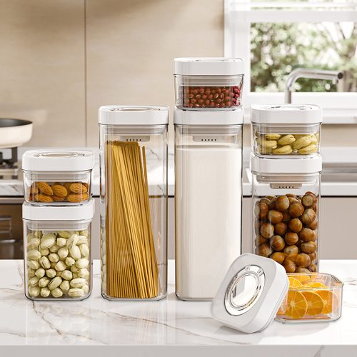 Press-Type Kitchen Storage Jar Airtight Container for Flour & Grains