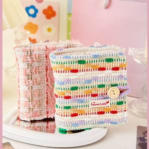 Cloth-covered loose-leaf miniature handwritten notebook with a delicate fragrance, featuring three-hole metal rings, a student pocket notebook, and a detachable woven handwritten notebook