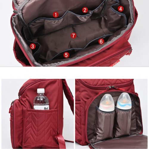 Large Capacity Embroidered Diaper Bag