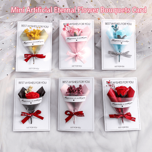 Dried Flower Greeting Card Bouquet Handmade Dried Flower Greeting Card for Gift