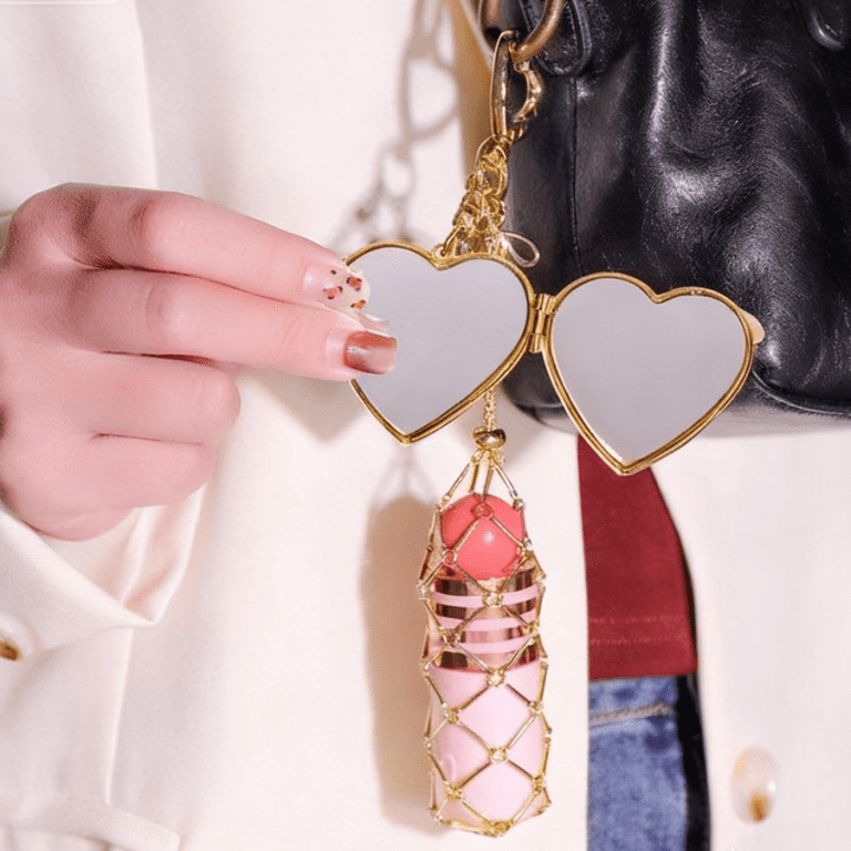 Metal Mesh Lipstick Keychain Holder Stylish Lipstick Holder Keychain