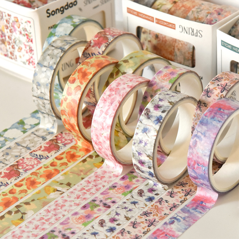 Washi Tape Set Floral Decorative Washi Tape Set for DIY Crafts