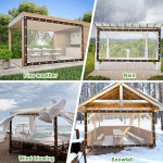 Transparent Waterproof Plastic Tarpaulin Balcony Rain Cover Sheet