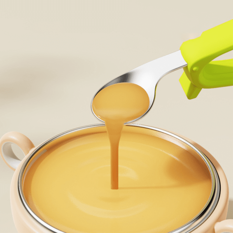 Baby Self Feeding Spoon and Fork Set | Stainless Steel Silicone Toddler Utensils