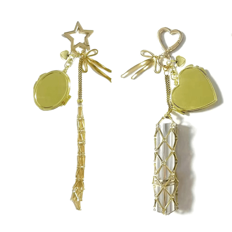 Metal Mesh Lipstick Keychain Holder Stylish Lipstick Holder Keychain