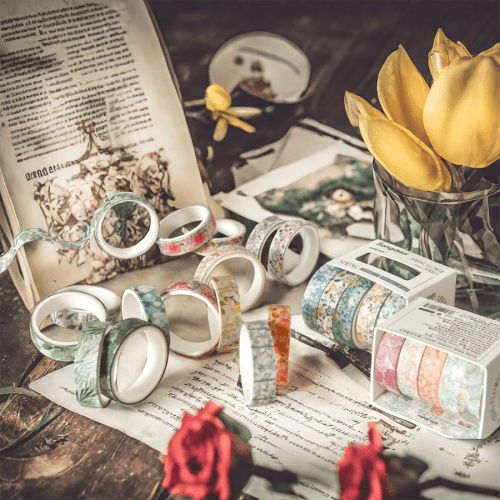 Washi Tape Set Floral Decorative Washi Tape Set for DIY Crafts