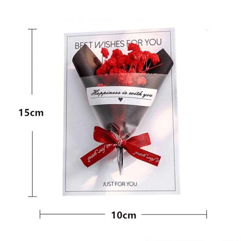 Dried Flower Greeting Card Bouquet Handmade Dried Flower Greeting Card for Gift