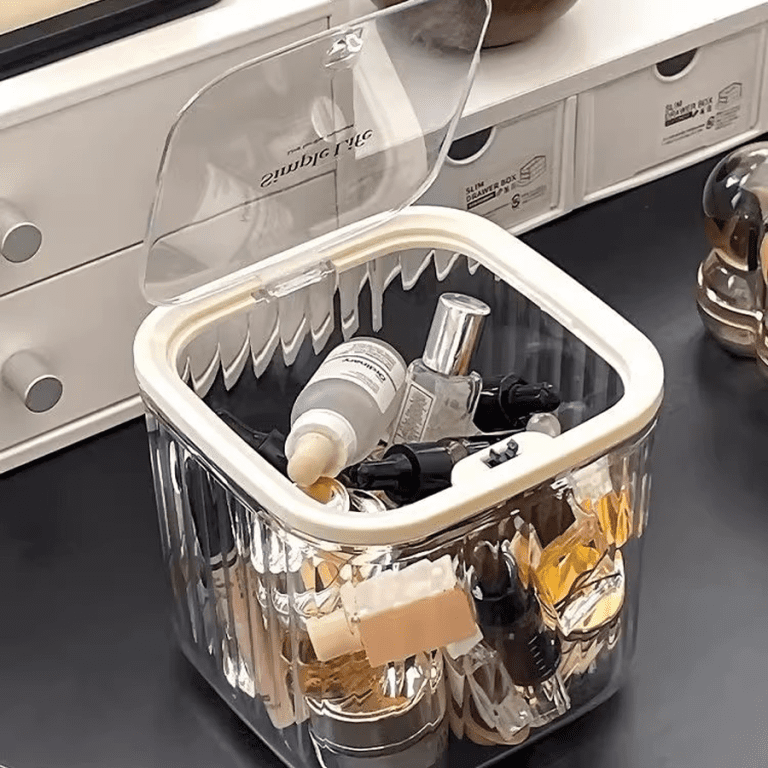 Acrylic Desktop Trash Bin Small Desktop Trash Bin for Home and Office