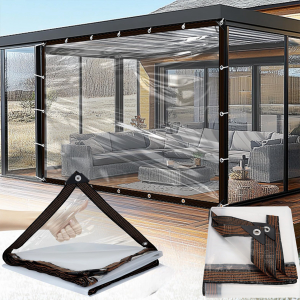 Transparent Waterproof Plastic Tarpaulin Balcony Rain Cover Sheet