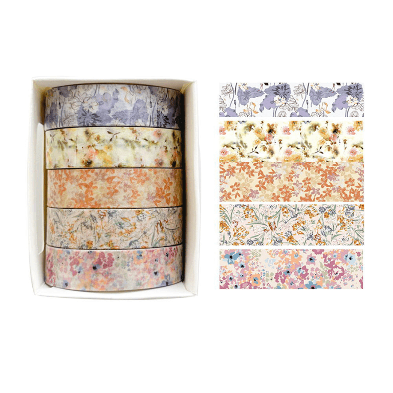 Washi Tape Set Floral Decorative Washi Tape Set for DIY Crafts